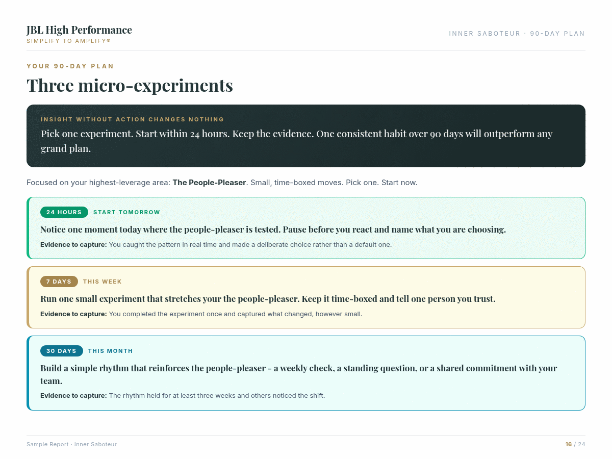 Inner Saboteur assessment data visualisation with dimensional scores